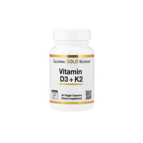 California Gold Nutrition, Vitamines D3 + K2, 60 capsules végétales